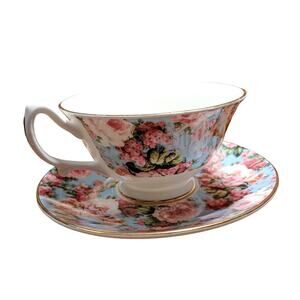 Vintage Coffee/Tea Footed Cup and Saucer Sutherland Fine Bone China